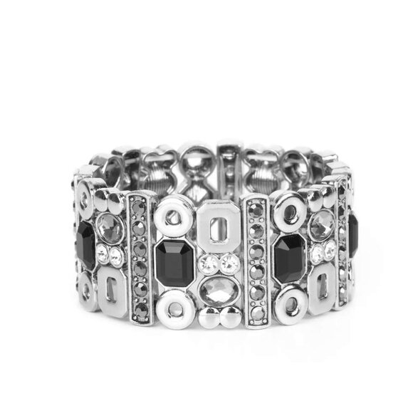 Paparazzi Jewelry Accessories - Dynamically Diverse - Black Bracelet - Vintage - Picture 4 of 4